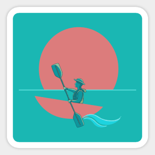 Paddling in the Sun Sticker